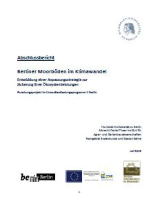 Abschlussbericht Berliner Moorboeden im Klimawandel